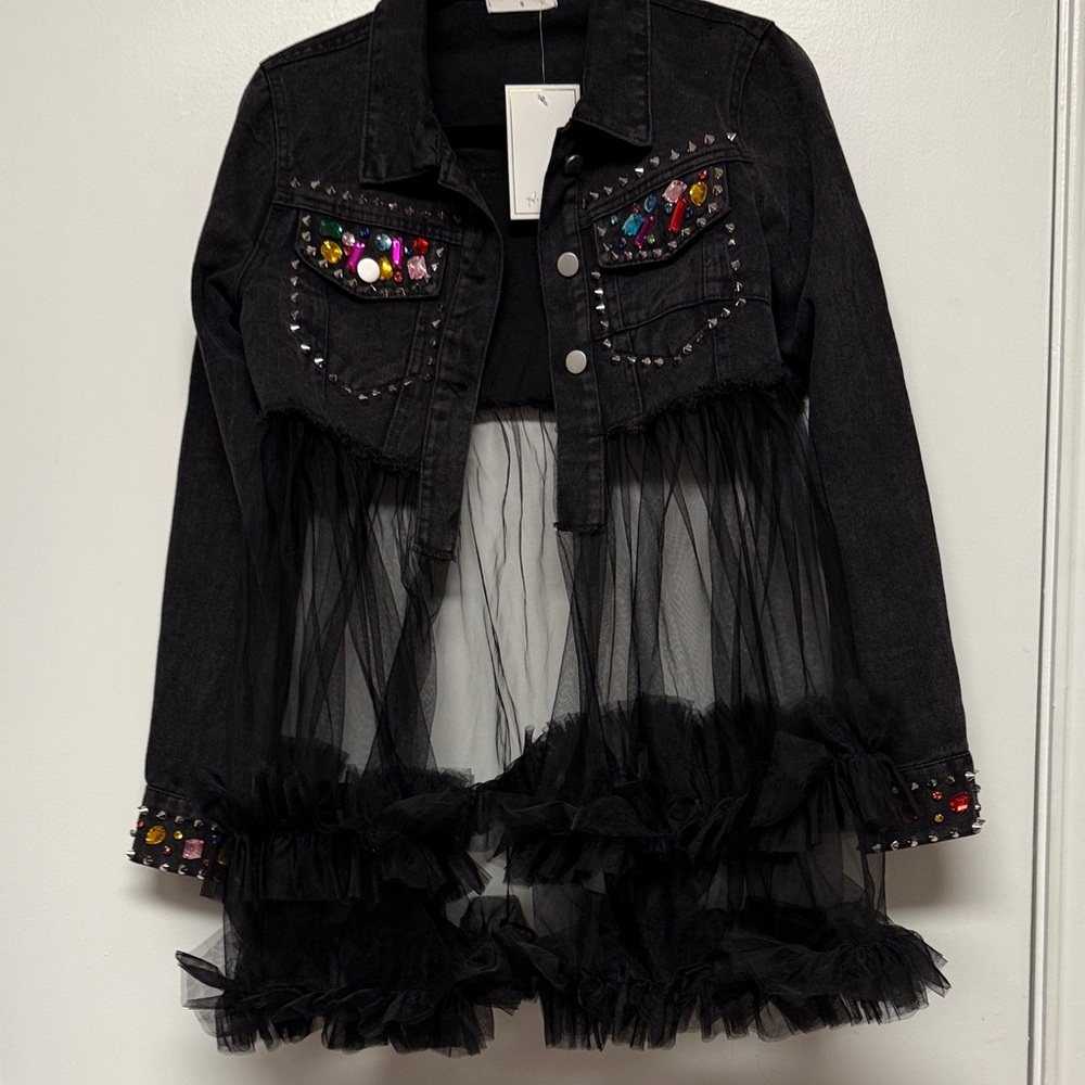 NWT: Punk Rock Denim & Mesh Jacket